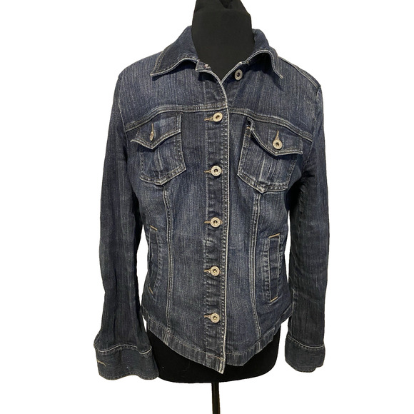 Tommy Hilfiger Jean Jacket Womens Large Western Cowgirl Festival Denim Jacket - Picture 1 of 16